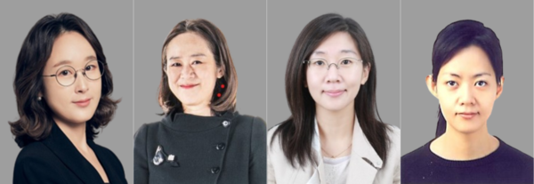 왼쪽부터 이마트 최지혜 사외이사, 신세계인터내셔날 추호정 사외이사, CJ CGV 최진희 사외이사, GS리테일 윤윤진 사외이사. [뉴스락 편집]