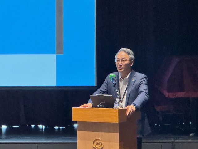 안병철 한화에어로스페이스 전략부문 총괄사장이 사업 비전과 투자계획에 대해 설명하고 있다. 사진=강동완 기자 [뉴스락]