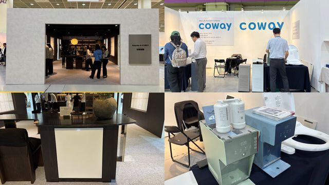 (좌) 삼성전자 '비스포크 AI 식기세척기' 전시, (우) 코웨이 전시 [뉴스락 편집]