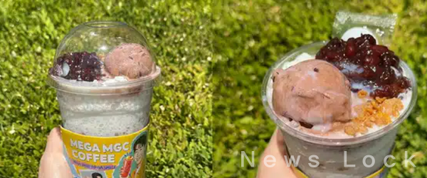 인터넷커뮤니티 게시판에 게재된 메가커피 ‘팥빙 젤라또 파르페’ 제품 이미지.&nbsp;