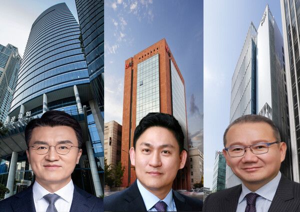 좌측부터 삼성물산 패션부문 이준서 부문장, LF 김상균 대표, F&F 김창수 대표 [뉴스락 편집]