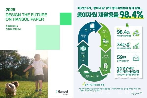 한솔제지와 깨끗한나라의 ESG 활동. [뉴스락 편집]