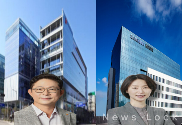 (왼쪽부터) 안재용 SK바이오사언스 대표, 김경아 삼성바이오에피스 대표. [뉴스락 편집]