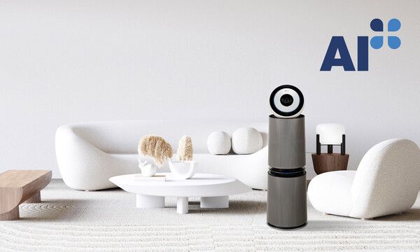 AI 공기질 센서를 적용한 LG 퓨리케어 AI 오브제컬렉션 360˚ 공기청정기. LG전자 제공 [뉴스락]