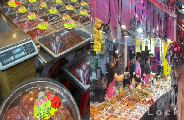 동원전통종합시장의 대표적인 반찬가게 두곳.&nbsp;사진=최수경 기자 [뉴스락]