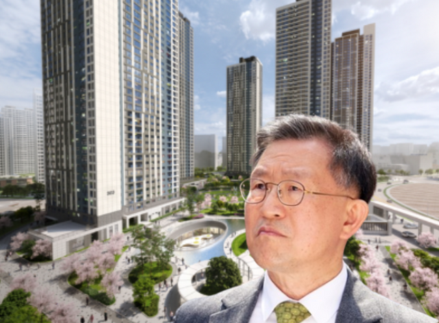 정경구 HDC현대산업개발 대표 및 시티오씨엘 3단지. [뉴스락 편집]