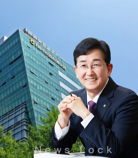 농협손해보험 사옥과 송춘수 사장. [뉴스락 편집]