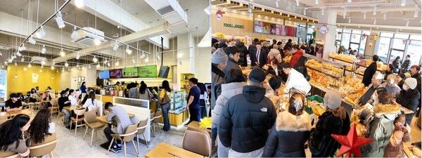 (좌측부터)&nbsp;몽골 울란바토르에 위치한 메가MGC커피 매장 내부,&nbsp;몽골 다르항에 위치한 뚜레쥬르 매장 내부. 각 사 제공 [뉴스락]