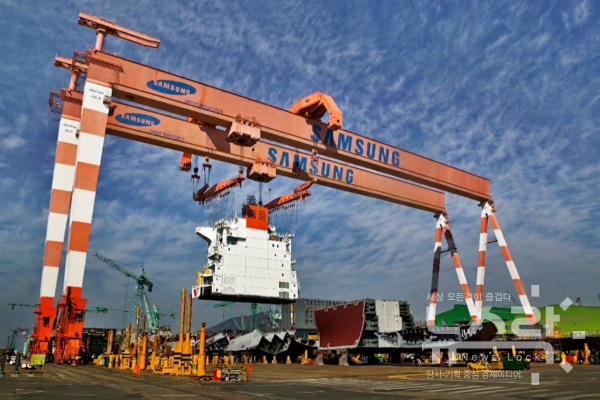 삼성중공업 거제 조선소에서 선박을 건조하는 모습. 사진=삼성중공업 [뉴스락]