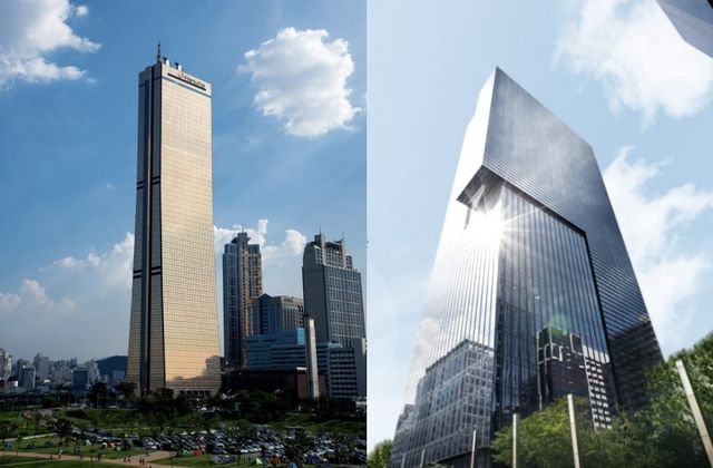 왼쪽부터 한화생명 본사 63빌딩, 삼성화재 서초사옥 [사진제공=각사]