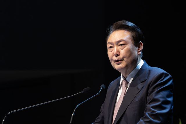 윤석열 대통령이 지난 25일 수원 아이엠센터에서 열린 3.1절 기념 예배에 참석해 인사말을 하고 있다.[사진출처=뉴시스]<br>