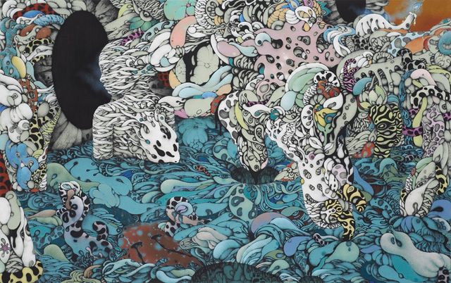 Inside and outside-Black mirror_ 185x120 cm_ 캔버스에 목탄, 아크릴 채색_ 2012