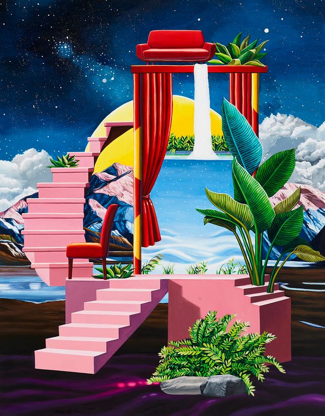 staged, 116.8 x &nbsp;91.0 cm, oil on canvas, 2023