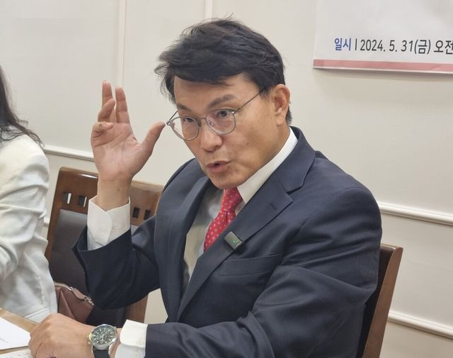국민의힘 유력 당권 주자인 윤상현 의원이 한국언론연대·한국인터넷신문방송기자협회가 공동 주최한 초청 간담회에서 발언하고 있다. ©투데이신문