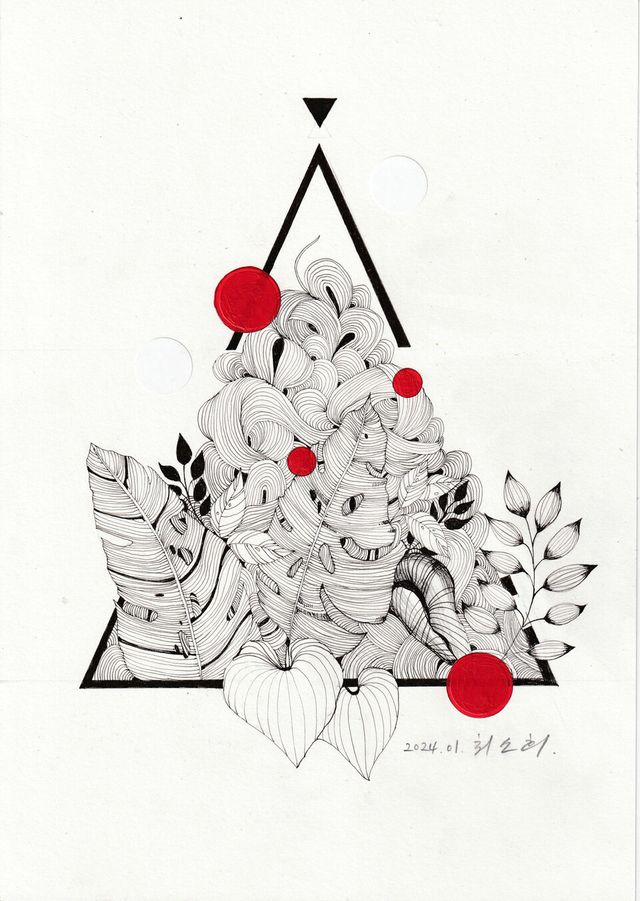 Drawing 6- mixed media on paper, 21.0 cm x 29.5 cm, 2024<br>