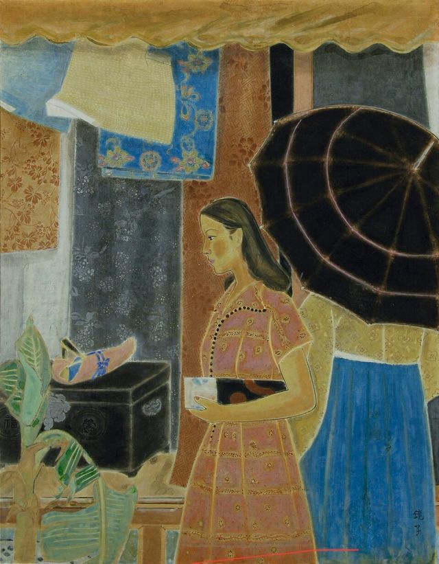 천경자, 옷감집 나들이, 1950년대 초반<br>