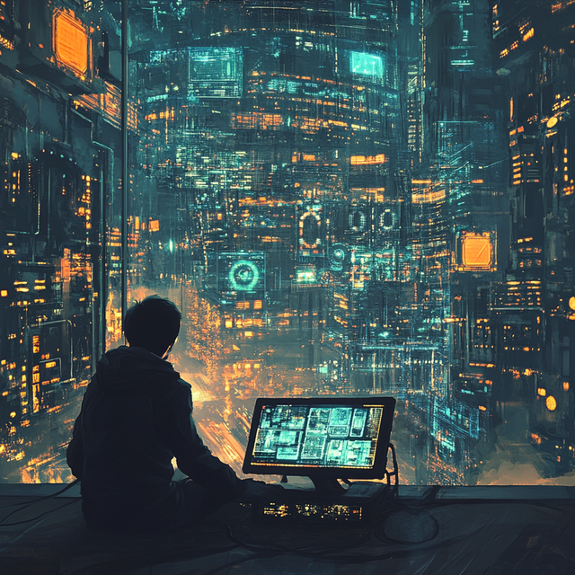이미지 생성 AI 프로그램이 그린 디지털 중심 사회 ⓒ Midjourney