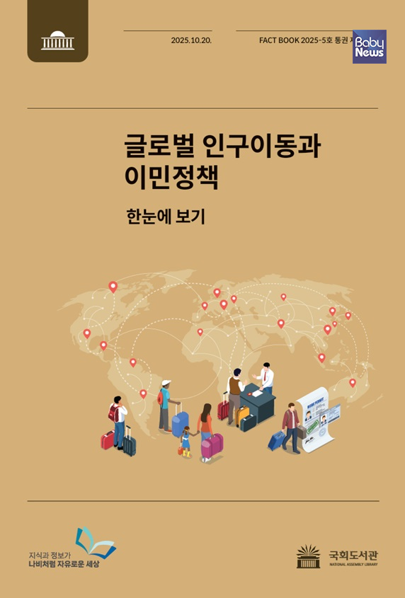 국회도서관은 20일, 팩트북 제119호 ‘글로벌 인구이동과 이민정책’(총 250면)을 발간했다고 밝혔다. 사진은 국회도서관 팩트북 제119호 표지. [자료제공=국회도서관]<br>