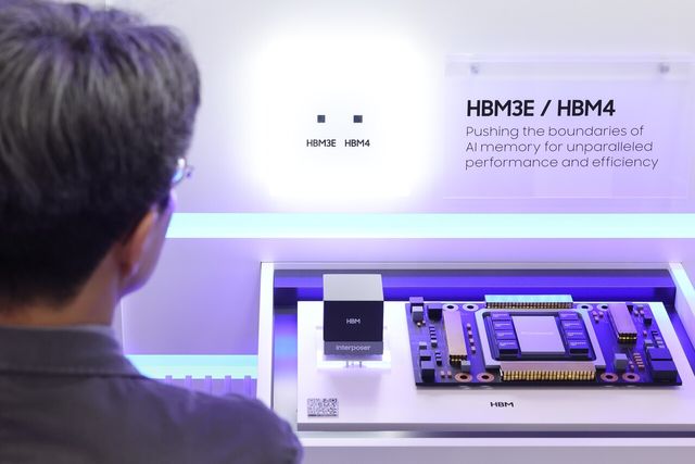 지난 22일 서울 강남구 코엑스에서 개막한 제27회 반도체대전을 찾은 관람객이 삼성전자의 HBM4를 둘러보고 있다. [사진=뉴시스]