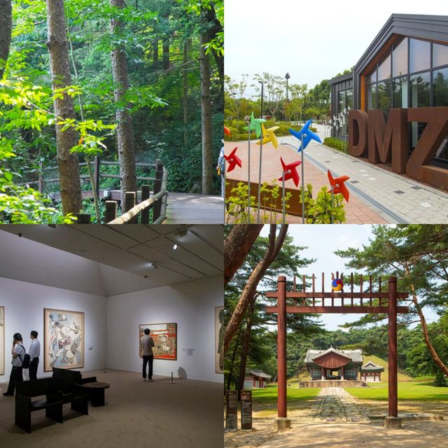 (왼쪽 위부터 시계 방향으로)&nbsp;의왕 청계산맑은숲공원,&nbsp;고양 나들라온,&nbsp;구리 동구릉,&nbsp;과천 국립현대미술관.[사진=경기관광공사]<br>