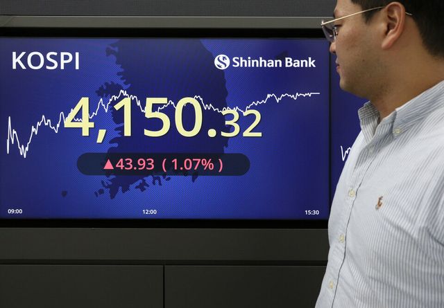 12일 코스피가 전 거래일보다 43.93포인트(1.07%) 오른 4150.32에 마감했다. [사진=신한은행]