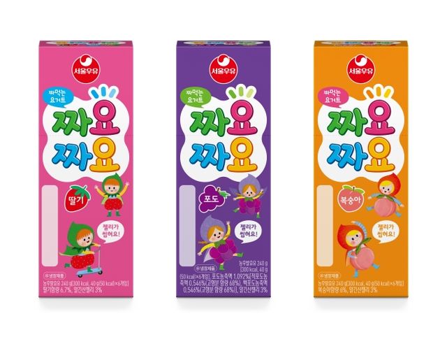스틱형 요거트 ‘짜요짜요’ 3종. [사진=서울우유협동조합]