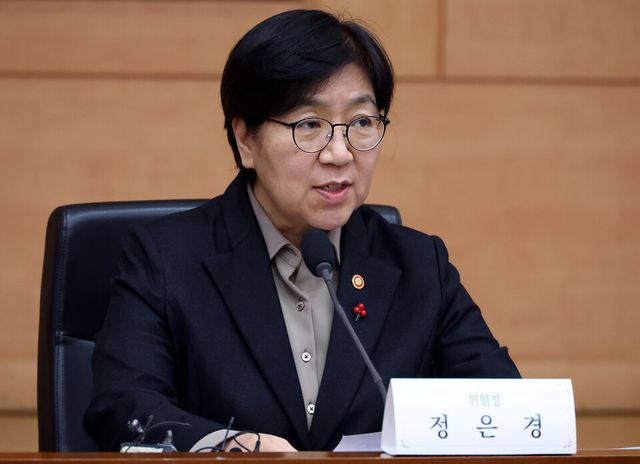 보건복지부 정은경 장관이 15일 오후 서울 종로구 정부서울청사에서 열린 제7차 국민연금기금운용위원회에서 발언하고 있다. [사진=뉴시스]