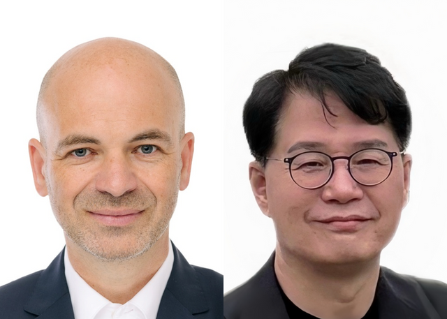 현대자동차그룹 만프레드 하러 연구개발본부장 사장(왼쪽)과 정준철 제조부문장 사장. [사진=현대자동차그룹]