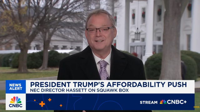 CNBC 방송이 미국 백악관 국가경제위원회(NEC) 케빈 해싯 위원장과 인터뷰를 진행했다. [사진=CNBC방송 유튜브 영상 캡쳐]