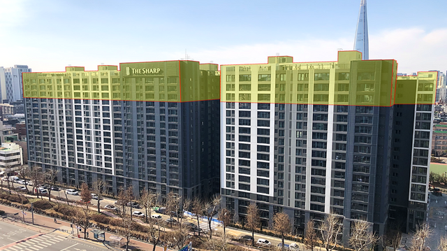 포스코가 시공한 국내 최초 수직증축 준공 단지 ‘잠실 더샵 루벤’ 전경. [사진=포스코이앤씨]