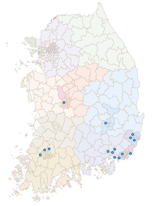 개발제한구역 국가‧지역전략사업 위치도.&nbsp;국토부가 발표한 선정 구역은 부산권 3건, 대구권 1건, 광주권 3건, 대전권 1건, 울산권 3건, 창원권 4건 등이다. [사진=국토교통부]