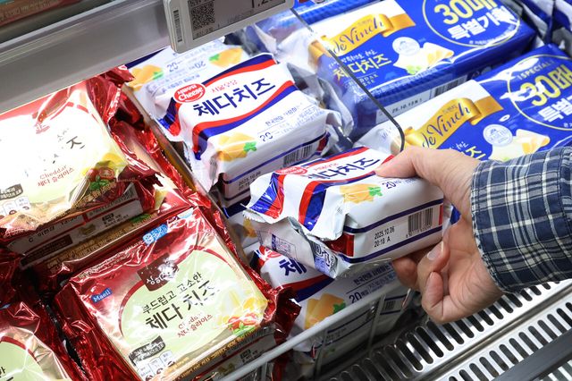 지난 2일 서울 시내 한 대형마트에 치즈 제품이 진열돼 있다. [사진제공=뉴시스]