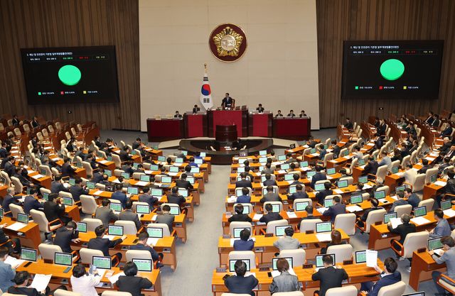 지난 1일 서울 여의도 국회에서 열린 제424회 국회(임시회) 제7차 본회의에서 부동산투자회사법 개정안이 통과됐다. [사진=뉴시스]