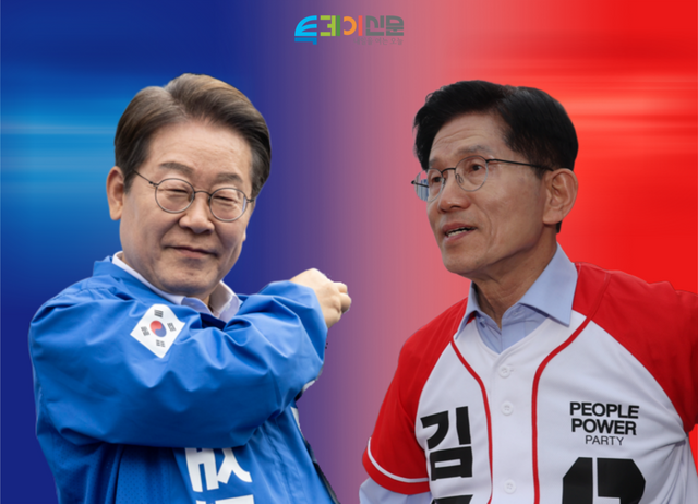 더불어민주당 이재명 대선 후보와 국민의힘 김문수 대선 후보&nbsp;인포그래픽.&nbsp;[사진출처=뉴시스/투데이신문 편집]