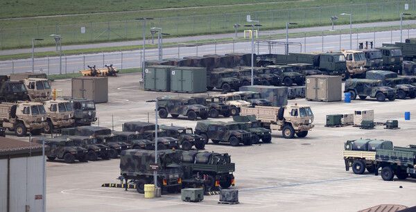 경기 평택시 주한 미군기지 캠프 험프리스에 각종 차량 및 장비가 세워져있다.&nbsp; 내용과 무관 사진. [사진제공=뉴시스]