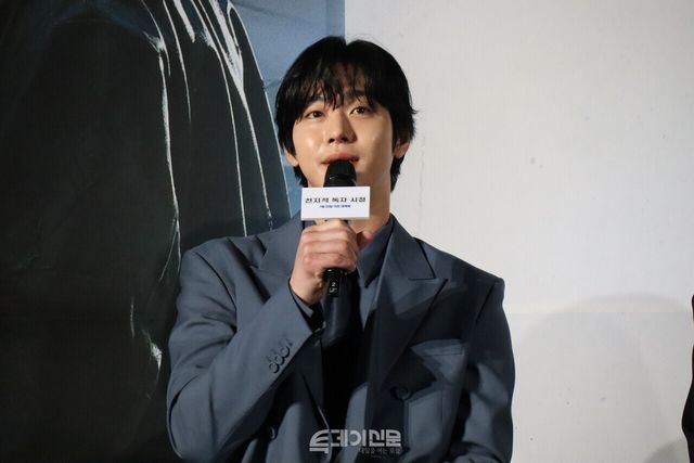 영화 <전지적 독자 시점> 제작보고회에서 촬영 소감을 말하고 있는 안효섭 배우&nbsp;©투데이신문