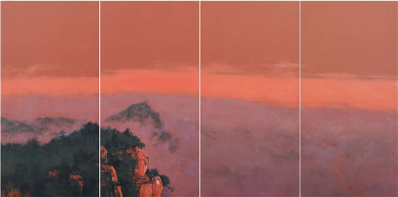 <그 산 그 물 시리즈 : 설선산의 새벽>, 100×200cm, 캔버스 유화, 2020년<br>
