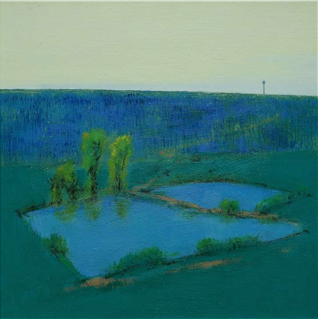 <향수 시리즈 : 저편의 풍경>, 40×40cm 목판위에 채색 2008년<br>