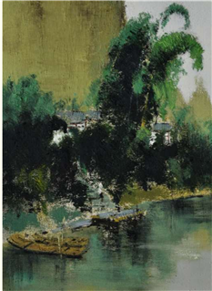 <그 산 그 물 시리즈 : 십리화랑 3>, 80×40cm, 캔버스 유화, 2013년<br>