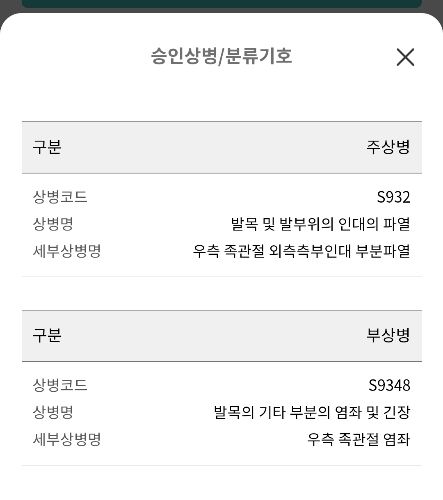 노씨가 받은 산재가 관련 홈페이지에 기록된 모습. [사진제공=본인]