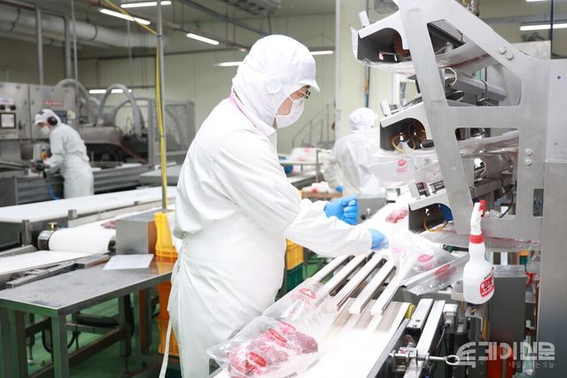 도드람 안성LPC에서 생산한 돼지고기를 포장하는 작업이 진행되고 있다. ⓒ투데이신문