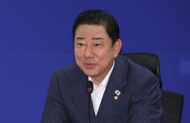 더불어민주당 김병기 원내대표가 지난 20일 서울 여의도 국회 의원회관에서 진행된 ‘새정부 경제성장전략 당정협의회’에 참석해 있다. [사진제공=뉴시스]