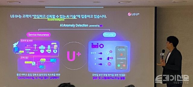 26일 오전 서울 중구 LG서울역빌딩에서 진행된 ‘AI 기반 품질 고도화 기술 설명회’에서 LG유플러스 조현철 데이터사이언스Lab장이 발표하고 있다. ⓒ투데이신문