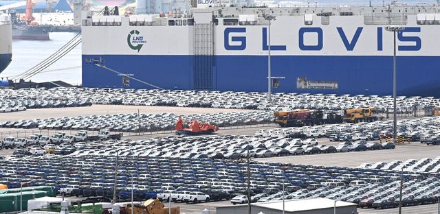 경기 평택항 자동차 전용부두에 선적을 기다리는 수출용 차량이 세워져 있다. [사진=뉴시스]