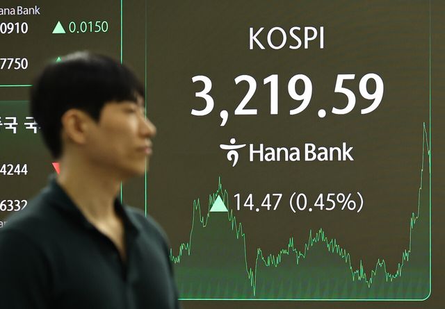 8일 코스피가 전 거래일(3205.12)보다 14.47포인트(0.45%) 오른 3219.59에 마감했다. [사진=뉴시스]