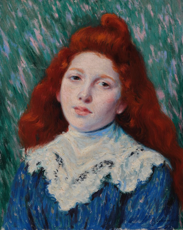 페데리코 잔도메네기(베네치아, 1841 – 파리, 1917)｜흰색 칼라를 한 소녀｜ca. 1890｜Oil on canvas｜41 × 33,5 cm. [사진제공=리치오디미술관]