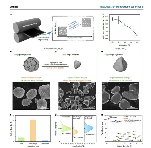 학술지 ‘네이처 에너지’에 게재된 SK온과 서울대학교의 고밀도 단결정 양극재 연구 논문. [사진=SK온]<br>