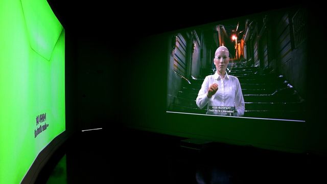 경기도 성남시 분당구에 위치한 성남문화재단 반달갤러리에서 열린 <혼돈과 함께 춤추는 방법> 전시 현장 [사진 제공=아하에이블]
