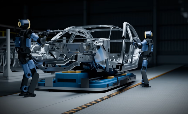 아틀라스의 자동차 부품 조립 공정 투입 예시. [사진=보스턴다이나믹스]