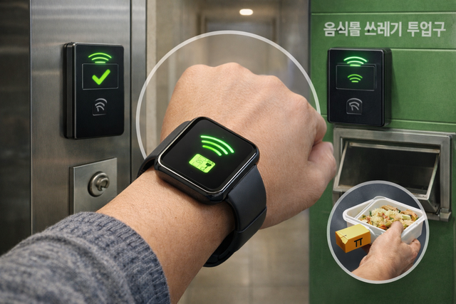 스마트워치에 생활 인프라 카드를 심은 모습 [사진=챗GPT]